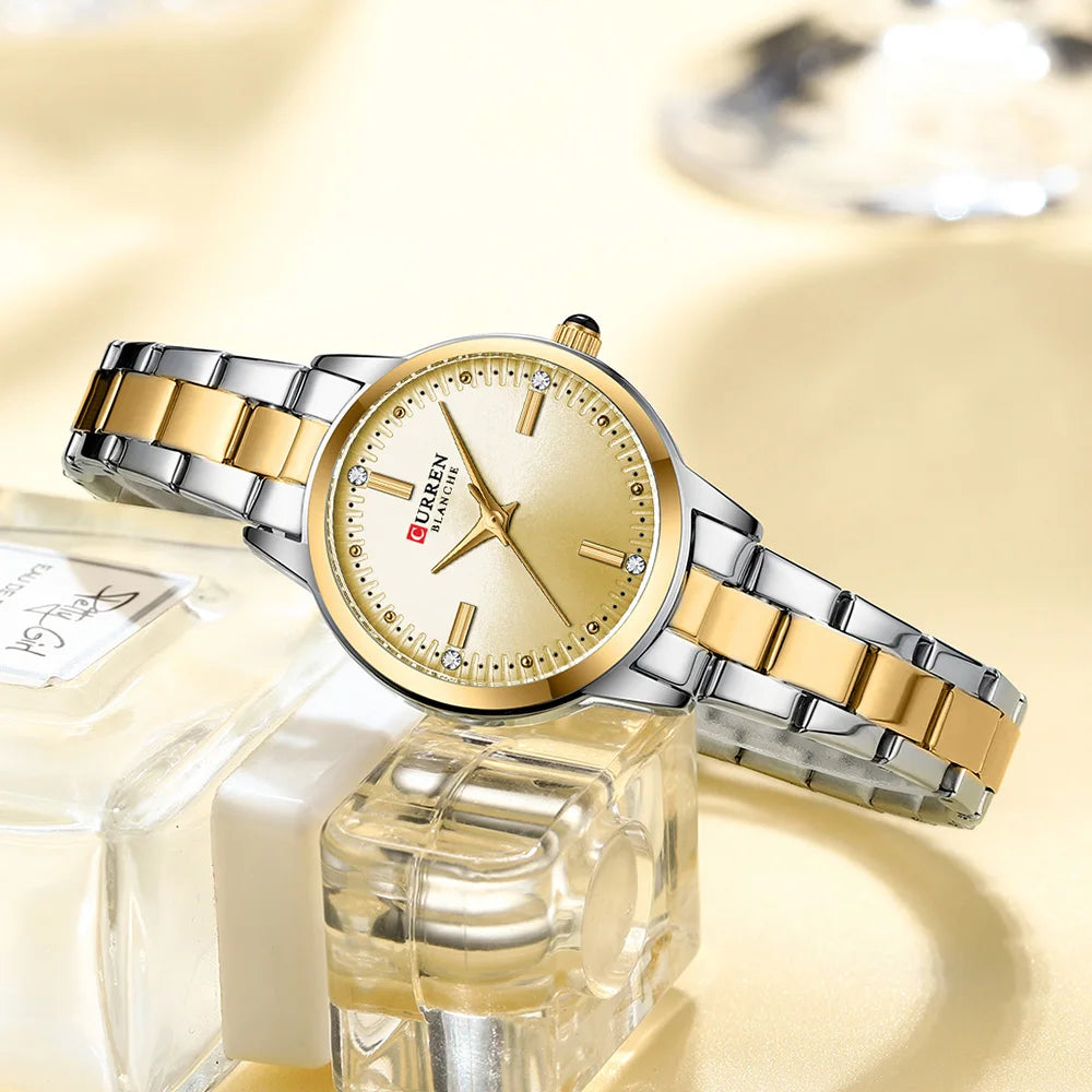 CURREN Women's Stainless Steel Strap Watch Perfect Blend of Minimalism and Fashion for Elegant Daily Wear with Box